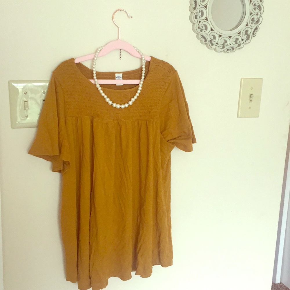 Old Navy Babydoll Mustard Top